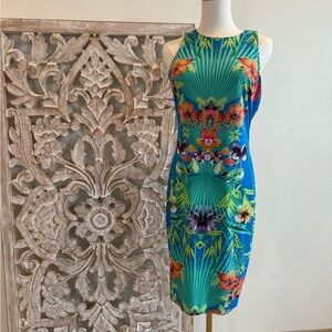 Cache Tropical Floral Sleeveless Dress